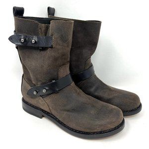 Rag & Bone Brown Ankle Boots with Rugged Design